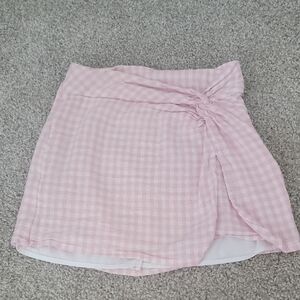 Hollister Pink Gingham Wrap Skirt Size XS